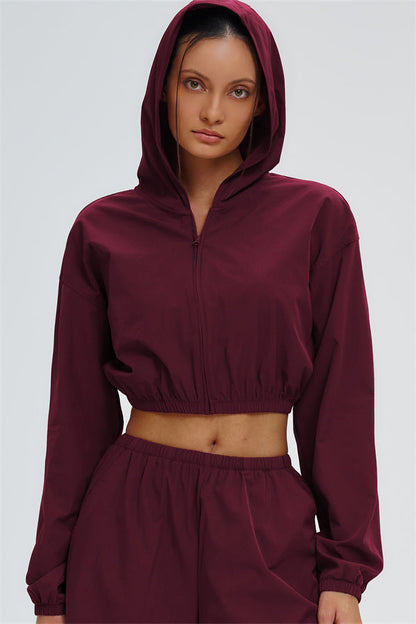 Crop Hoodie + Sweatpants 2-Piece Set