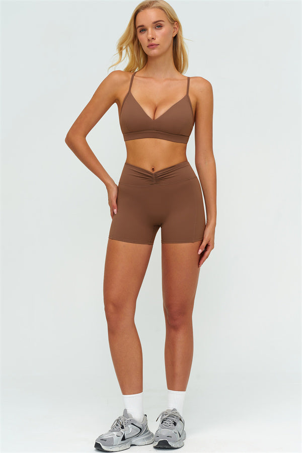 Y-Back Sports Bra Shorts 2-Piece Set