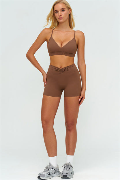 Y-Back Sports Bra Shorts 2-Piece Set