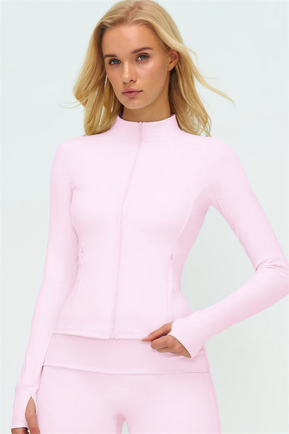Zip Jacket New Straight Leg Pants 2-Piece Set