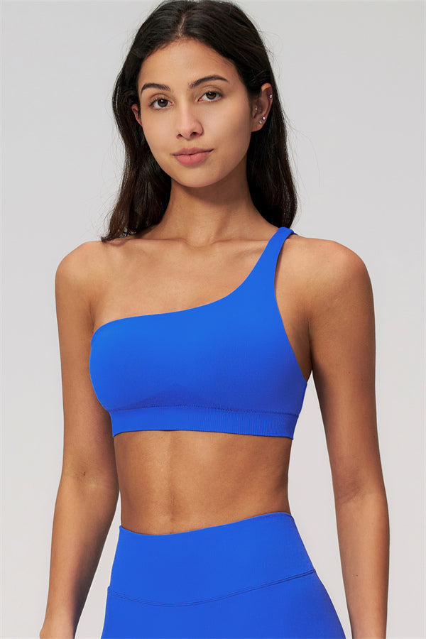 One-Shoulder Sports Bra Shorts 2-Piece Set
