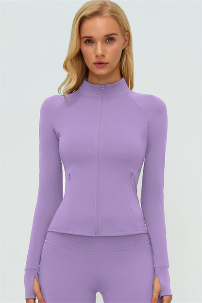 Zip Jacket New Straight Leg Pants 2-Piece Set