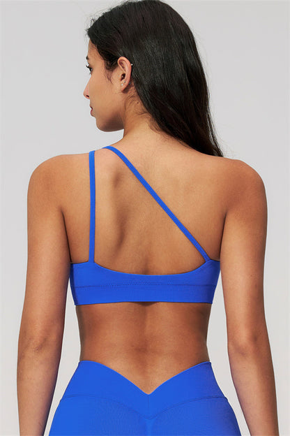 One-Shoulder Sports Bra Shorts 2-Piece Set