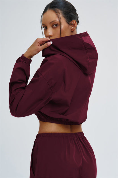Crop Hoodie + Sweatpants 2-Piece Set