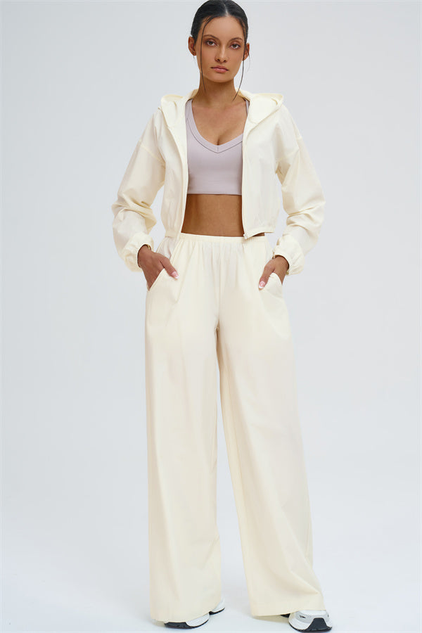 Crop Hoodie + Sweatpants 2-Piece Set