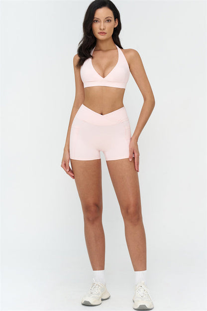 Deep V-Neckline Sports Bra
