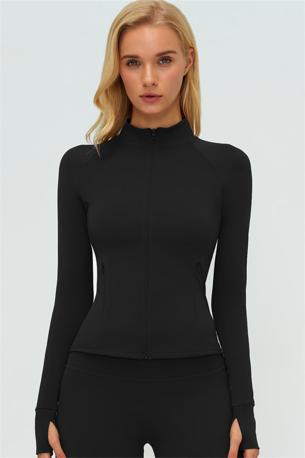 Zip Jacket New Straight Leg Pants 2-Piece Set