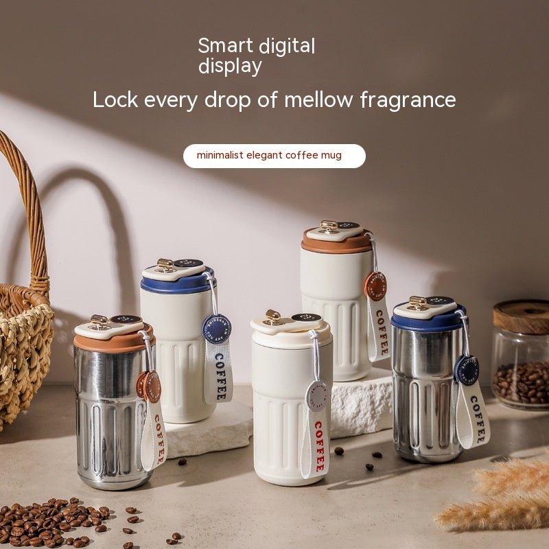 Smart Digital Thermal Bottle Portable Coffee Mug -Stainless Steel