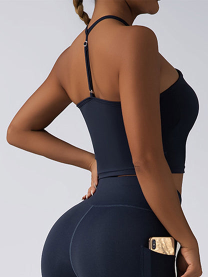 Padded Crop Top Push Up Sports Bra