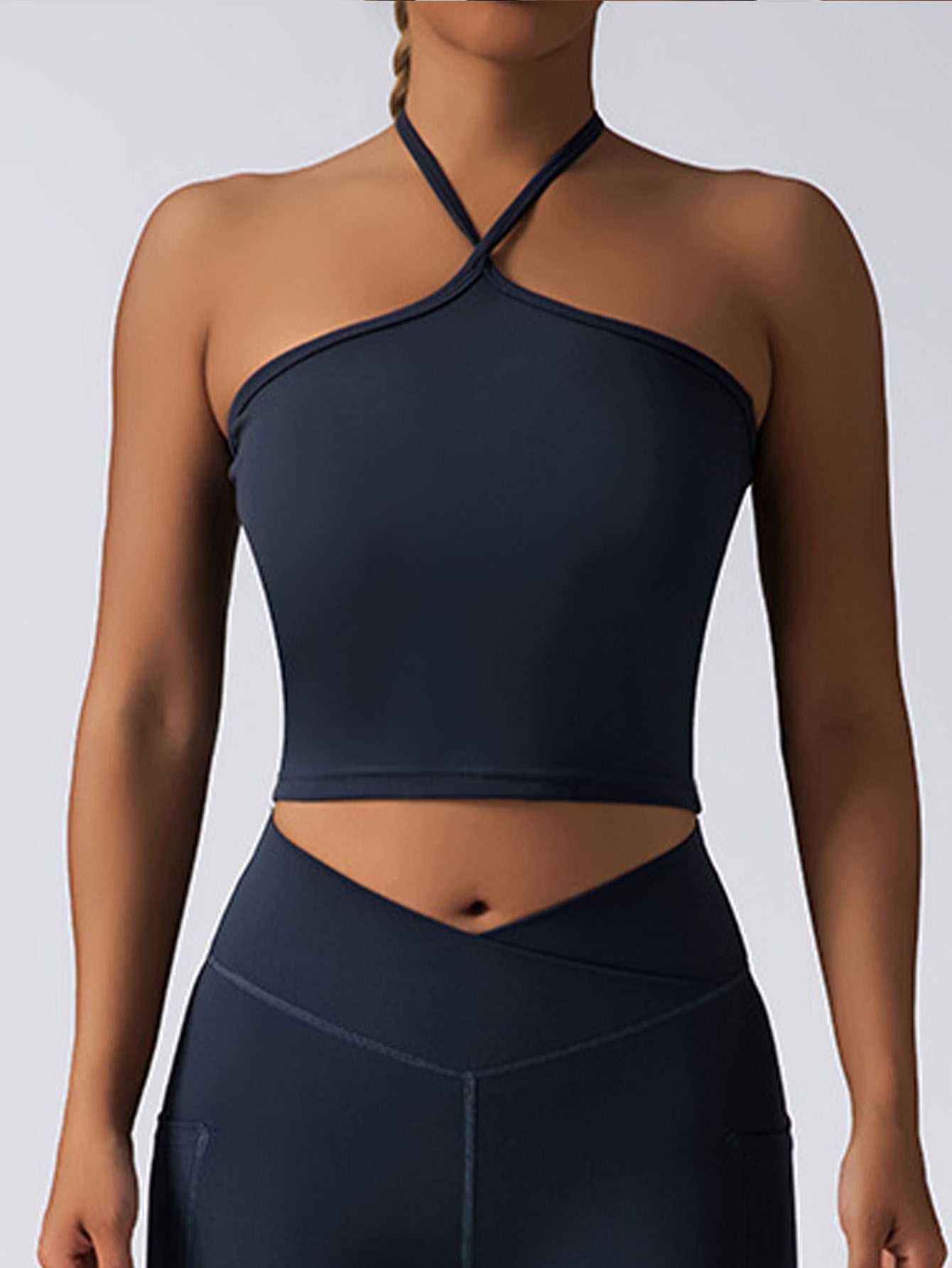 Padded Crop Top Push Up Sports Bra