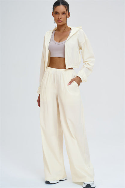 Crop Hoodie + Sweatpants 2-Piece Set