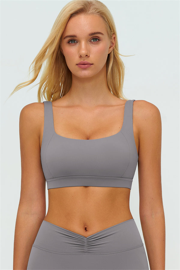 V-Back Sports Bra Flared Leggings 2-Piece Set