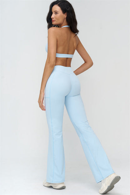 Deep V-Neckline Sports Bra
