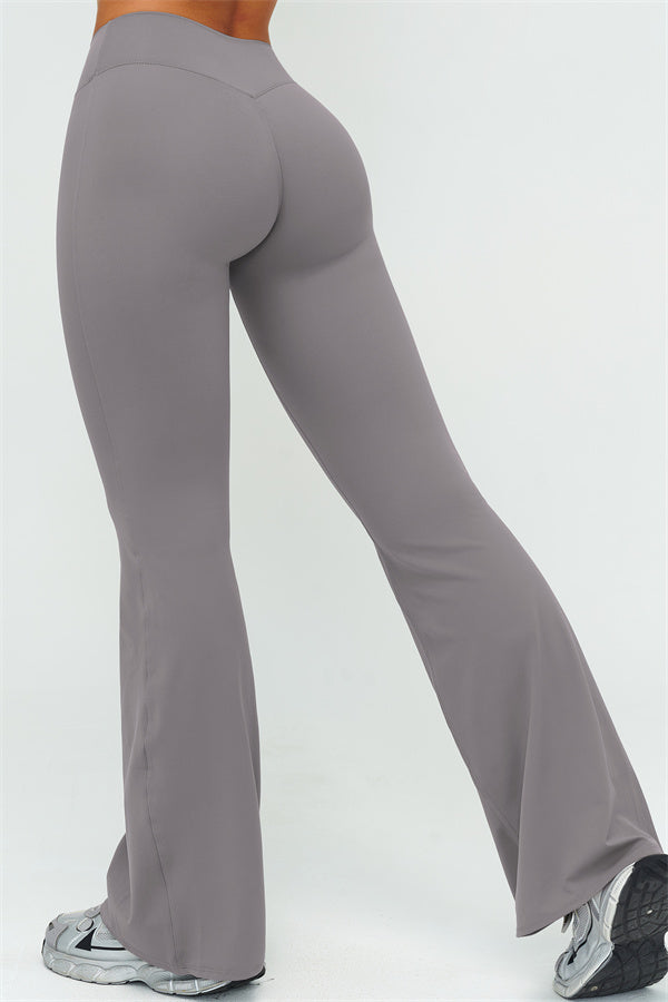V-Back Sports Bra Flared Leggings 2-Piece Set