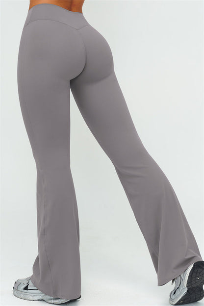 V-Back Sports Bra Flared Leggings 2-Piece Set