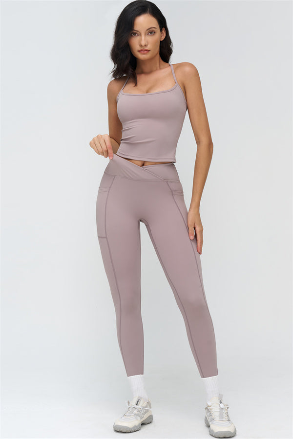 Crop Top + Leggings 2-Piece Set