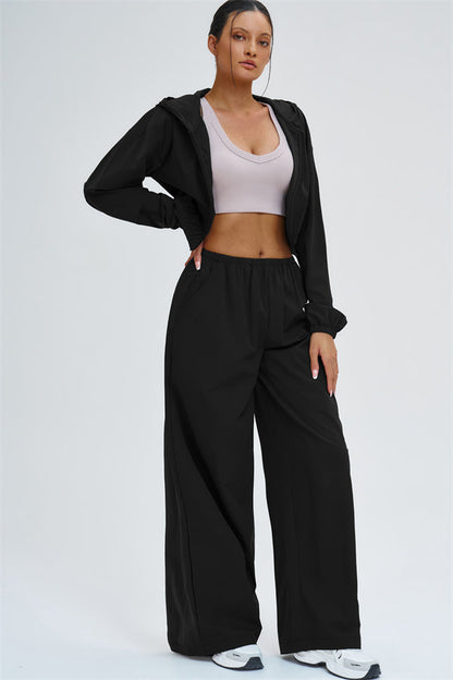 Crop Hoodie + Sweatpants 2-Piece Set