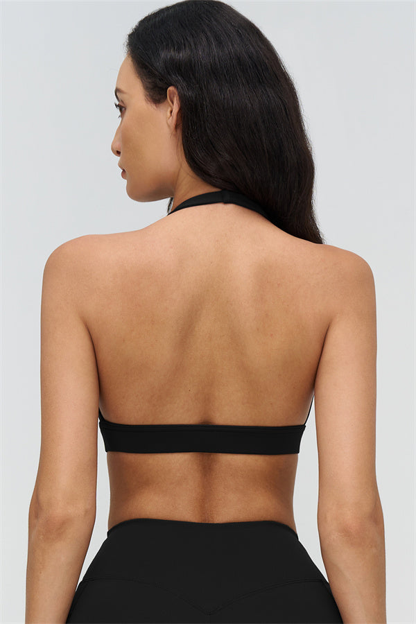 Deep V-Neckline Sports Bra