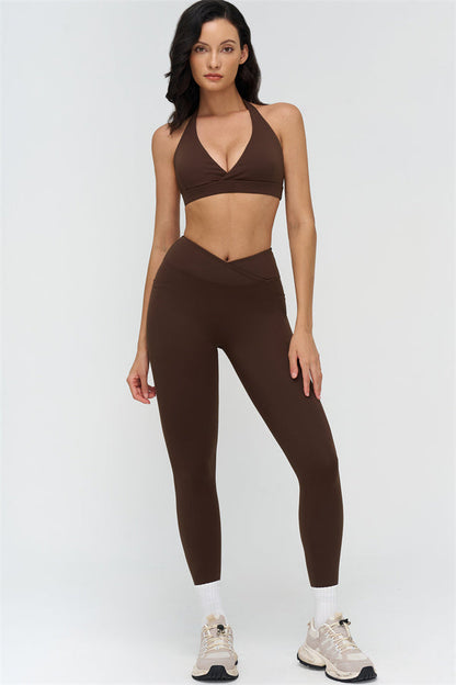 Deep V-Neckline Sports Bra