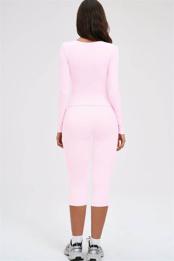 Long Sleeve Capri Leggings 2-Piece Set