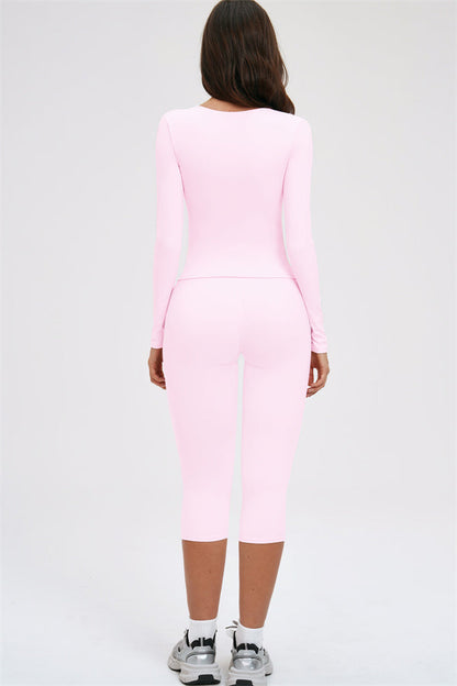 Long Sleeve Capri Leggings 2-Piece Set