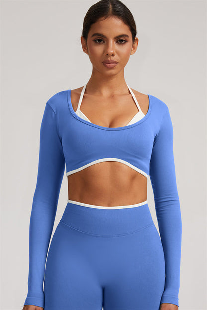 Long Sleeve + Crop Top Leggings 2-Piece Set