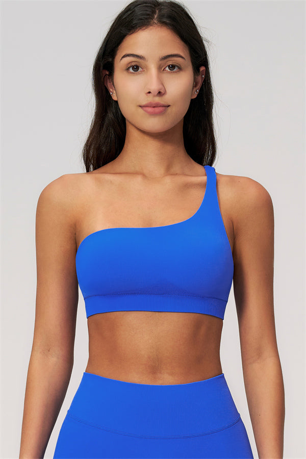 One-Shoulder Sports Bra Shorts 2-Piece Set
