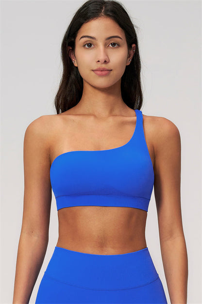 One-Shoulder Sports Bra Shorts 2-Piece Set