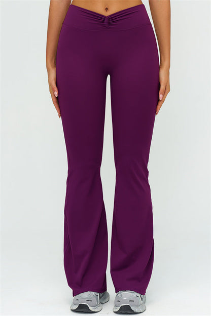 V-Back Sports Bra Flared Leggings 2-Piece Set