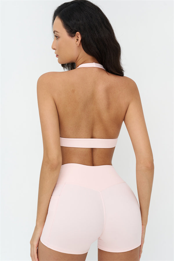 Deep V-Neckline Sports Bra