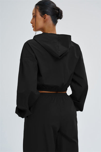 Crop Hoodie + Sweatpants 2-Piece Set