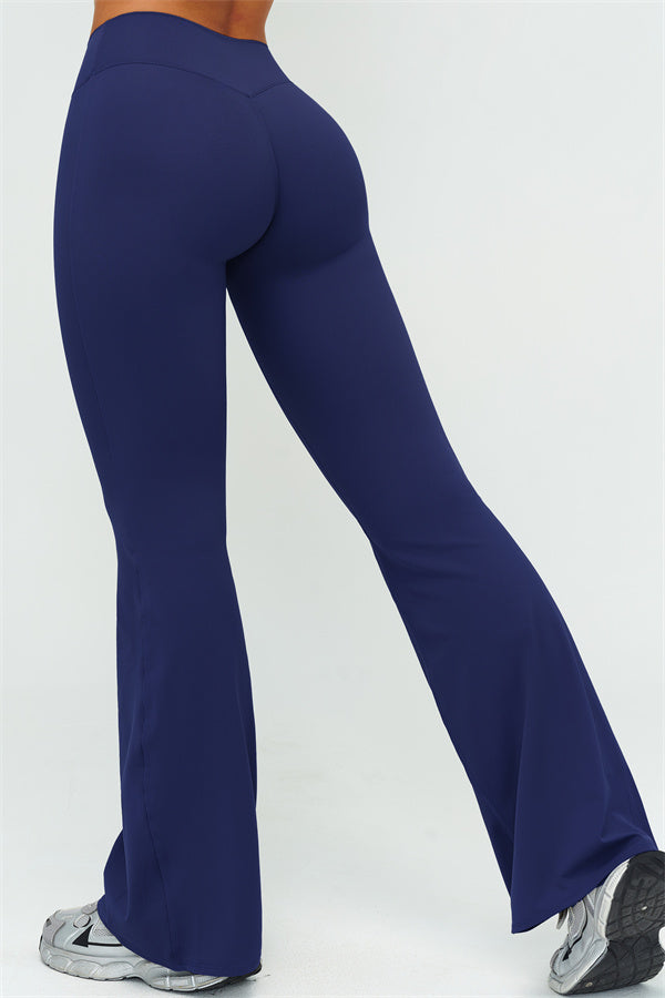 V-Back Sports Bra Flared Leggings 2-Piece Set