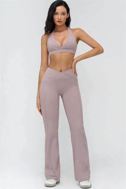 Deep V-Neckline Sports Bra