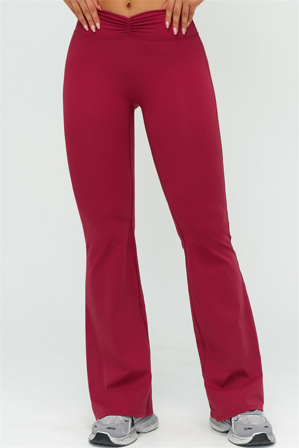 V-Back Sports Bra Flared Leggings 2-Piece Set