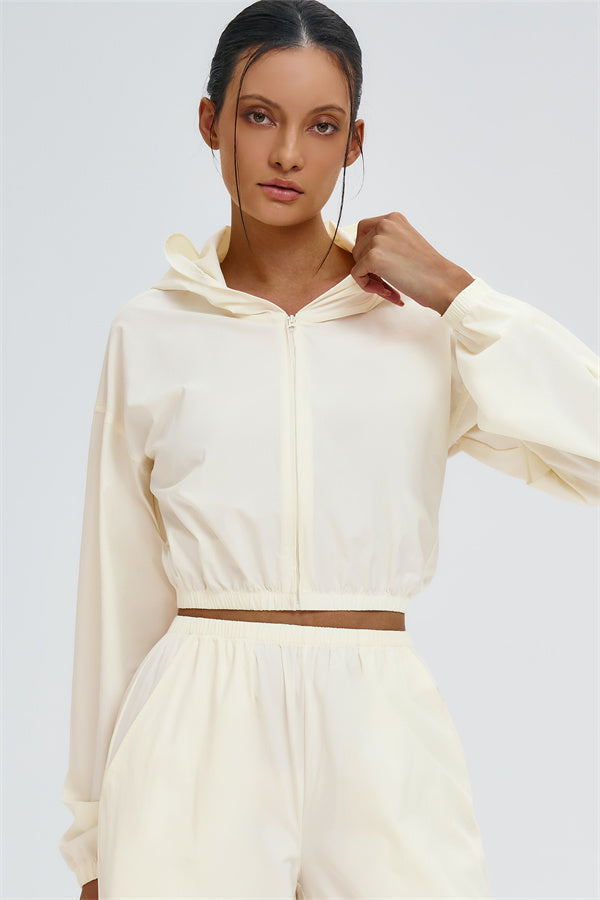 Crop Hoodie + Sweatpants 2-Piece Set