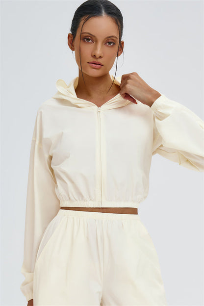 Crop Hoodie + Sweatpants 2-Piece Set