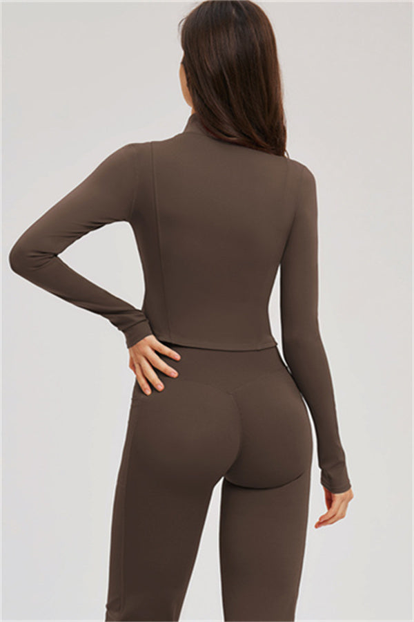 Zip Jacket + Flared Leggings 2-Piece Set