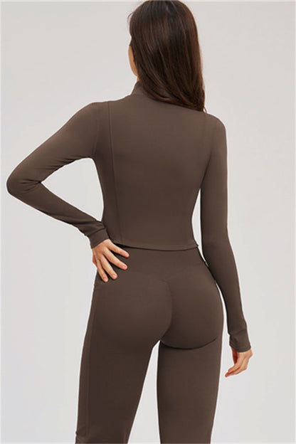 Zip Jacket + Flared Leggings 2-Piece Set