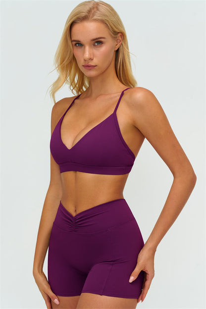 Y-Back Sports Bra Shorts 2-Piece Set