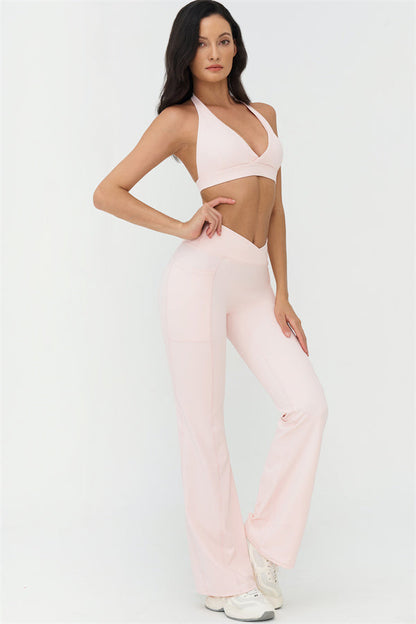 Deep V-Neckline Sports Bra
