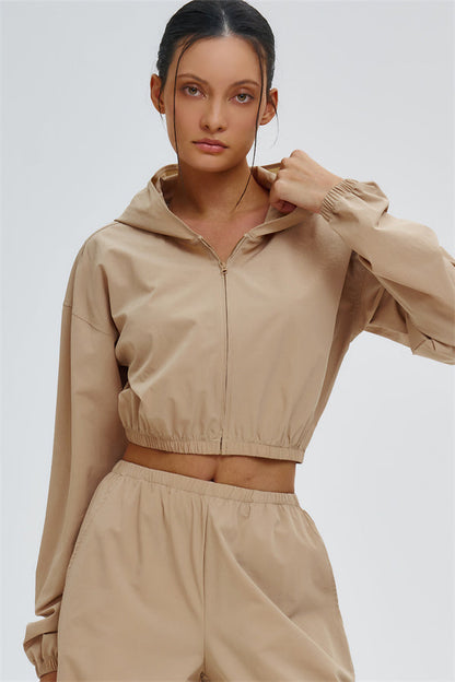 Crop Hoodie + Sweatpants 2-Piece Set