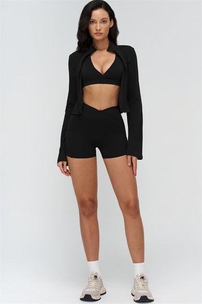 Deep V-Neckline Sports Bra
