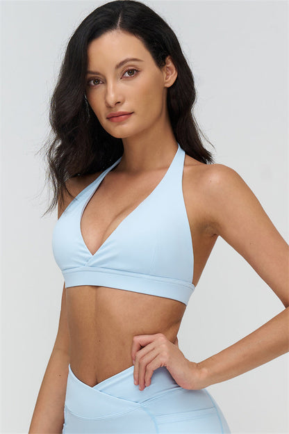 Deep V-Neckline Sports Bra