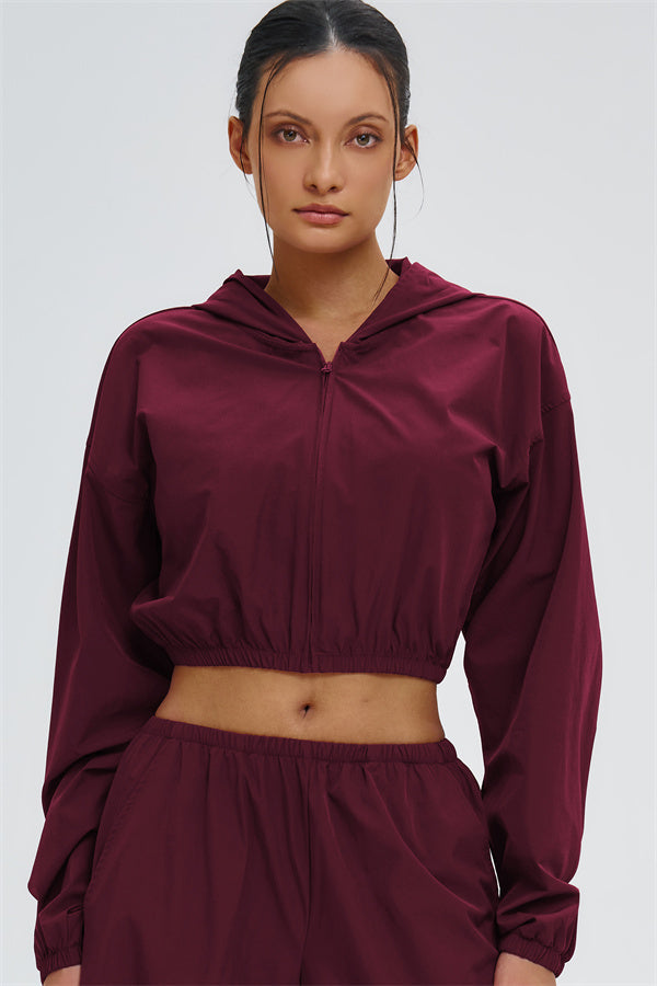 Crop Hoodie + Sweatpants 2-Piece Set