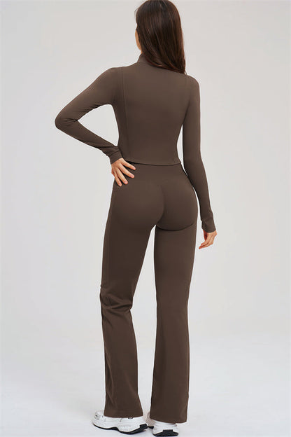 Zip Jacket + Flared Leggings 2-Piece Set