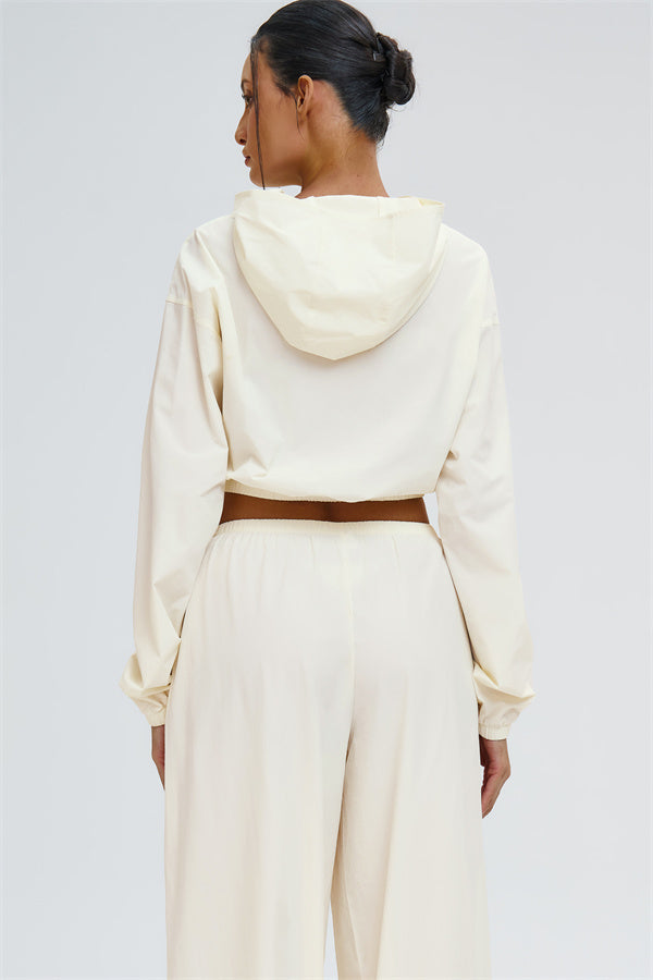 Crop Hoodie + Sweatpants 2-Piece Set