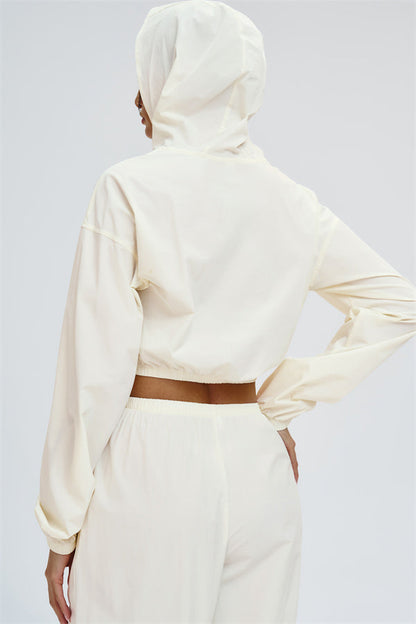 Crop Hoodie + Sweatpants 2-Piece Set