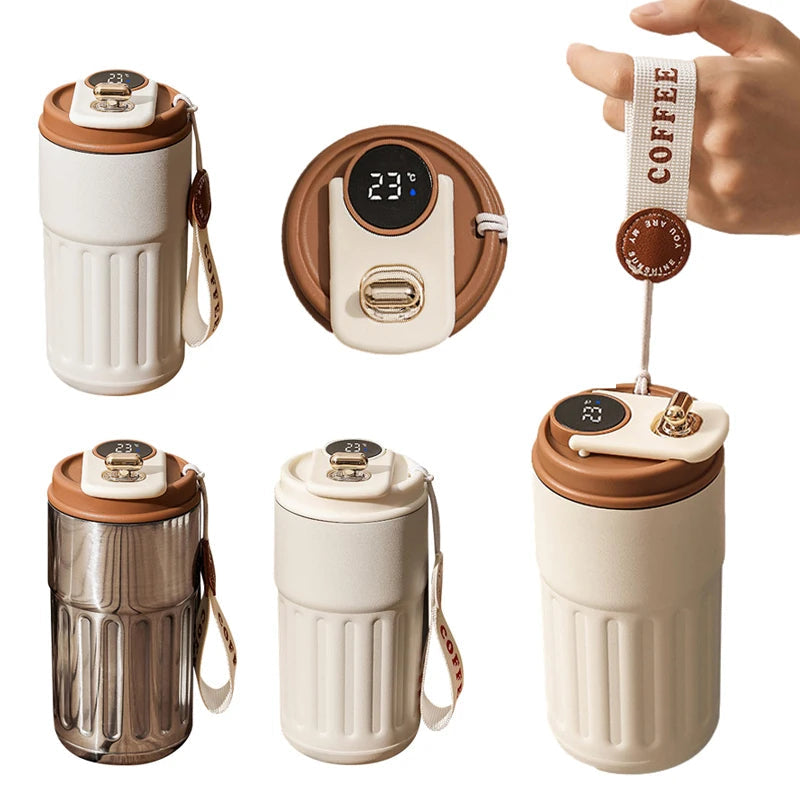 Smart Digital Thermal Bottle Portable Coffee Mug -Stainless Steel