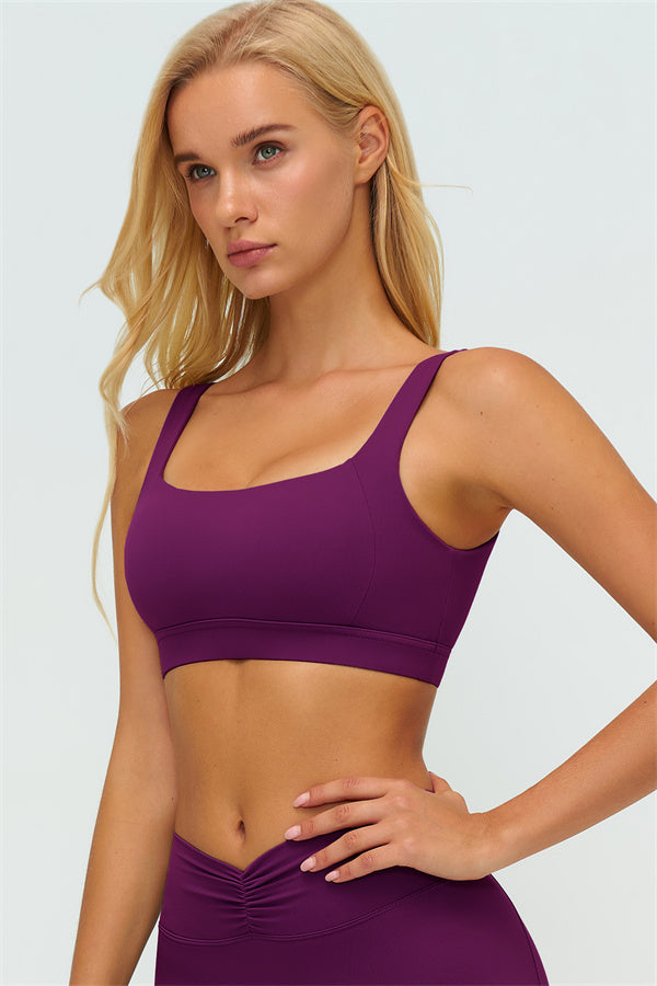 V-Back Sports Bra Flared Leggings 2-Piece Set