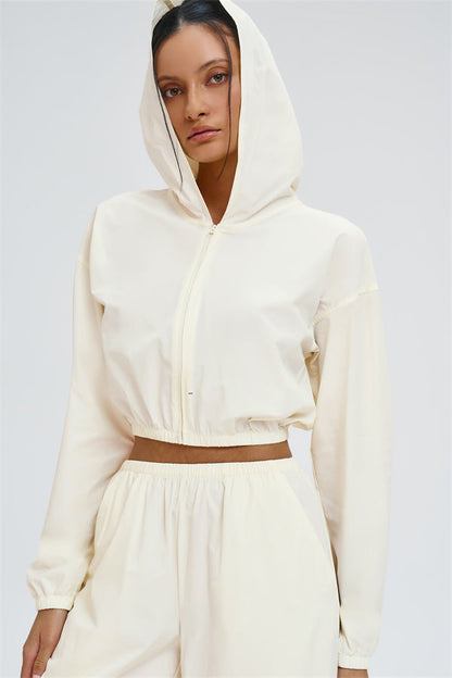 Crop Hoodie + Sweatpants 2-Piece Set